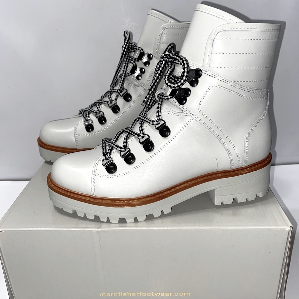 NEW MARC FISHER ISTON BOOTS LEATHER IVORY COLOR - Picture 7 of 15